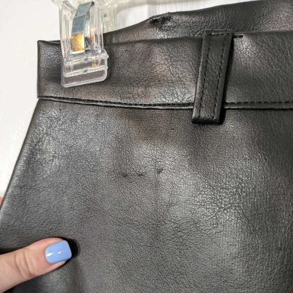 NWT Pretty Little Thing Black Faux Leather‎ Straight Leg Trousers Size 6 - Picture 6 of 7